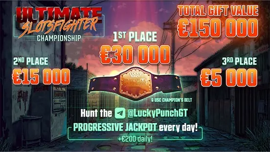 Ultimate SlotsFighter Championship: Win Cash DAILY & Fight for a Slice of €50,000